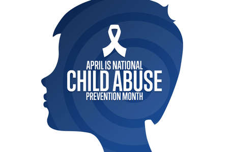 April is National Child Abuse Prevention Month. Holiday concept. Template for background, banner, card, poster with text inscription.のイラスト素材