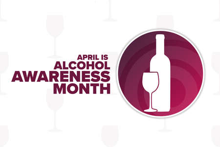 April is National Alcohol Awareness Month. Holiday concept. Template for background, banner, card, poster with text inscription.のイラスト素材