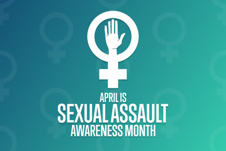 April is Sexual Assault Awareness Month. Holiday concept. Template for background, banner, card, poster with text inscription.のイラスト素材