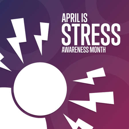 April is Stress Awareness Month. Holiday concept. Template for background, banner, card, poster with text inscription.のイラスト素材