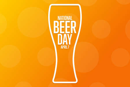National Beer Day. April 7. Holiday concept. Template for background, banner, card, poster with text inscription.のイラスト素材