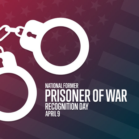 National Former Prisoner of War Recognition Day. April 9. Holiday concept. Template for background, banner, card, poster with text inscription. Vector  illustration.のイラスト素材