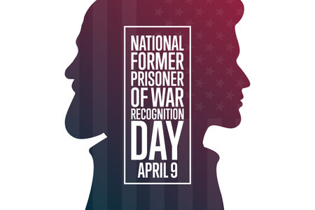 National Former Prisoner of War Recognition Day. April 9. Holiday concept. Template for background, banner, card, poster with text inscription. Vector  illustration.のイラスト素材