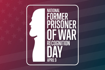 National Former Prisoner of War Recognition Day. April 9. Holiday concept. Template for background, banner, card, poster with text inscription. Vector  illustration.のイラスト素材