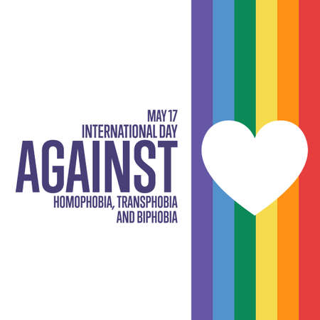 International Day Against Homophobia, Transphobia and Biphobia. May 17. Holiday concept. Template for background, banner, card, poster with text inscription. Vector EPS10 illustration.のイラスト素材