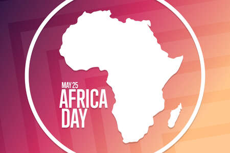 Africa Day. May 25. Holiday concept. Template for background, banner, card, poster with text inscription. Vector illustration.のイラスト素材