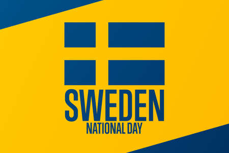 Sweden National Day. June 6. Holiday concept. Template for background, banner, card, poster with text inscription. Vector illustration.のイラスト素材