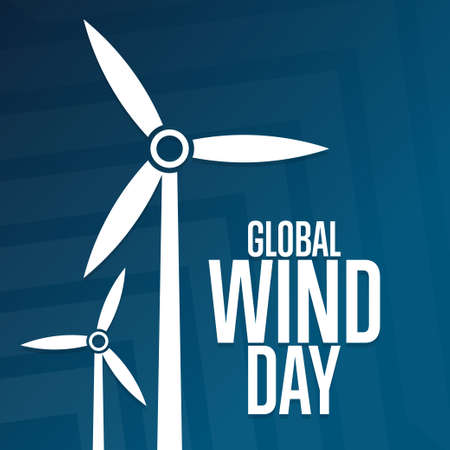 Global Wind Day. Holiday concept. Template for background, banner, card, poster with text inscription. Vector illustration.のイラスト素材