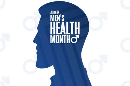 June is Menâs Health Month. Holiday concept. Template for background, banner, card, poster with text inscription.のイラスト素材