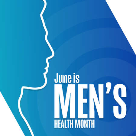 June is Menâs Health Month. Holiday concept. Template for background, banner, card, poster with text inscription.のイラスト素材