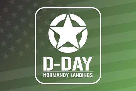 D-Day. Normandy landings. Holiday concept. Template for background, banner, card, poster with text inscription. Vector illustration.のイラスト素材