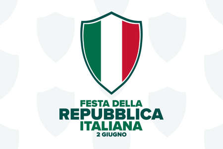 Happy Republic Day. June 2. Inscription in Italian: Italian Republic Day. Holiday concept. Template for background, banner, card, poster with text inscription.のイラスト素材