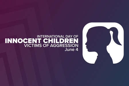International Day of Innocent Children Victims of Aggression. June 4. Holiday concept. Template for background, banner, card, poster with text inscription.のイラスト素材
