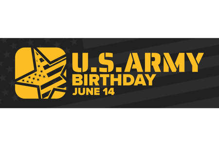 U.S. Army Birthday. June 14. Holiday concept. Template for background, banner, card, poster with text inscription.のイラスト素材
