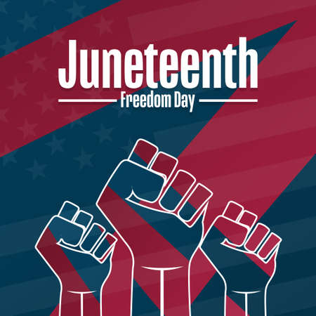 Juneteenth. Freedom Day. June 19. Holiday concept. Template for background, banner, card, poster with text inscription.のイラスト素材