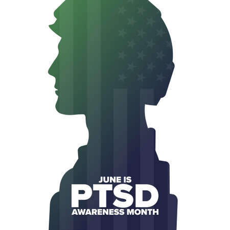June is PTSD Awareness Month. Holiday concept. Template for background, banner, card, poster with text inscription.のイラスト素材