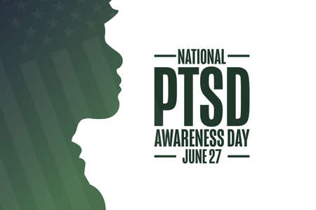 National PTSD Awareness Day. June 27. Holiday concept. Template for background, banner, card, poster with text inscription.のイラスト素材