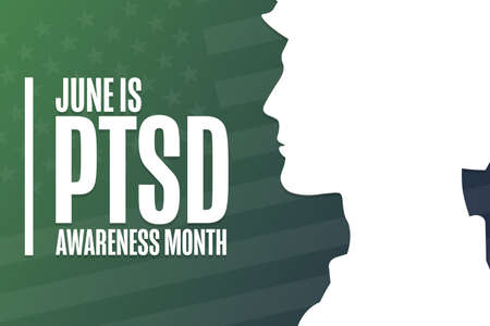 June is PTSD Awareness Month. Holiday concept. Template for background, banner, card, poster with text inscription.のイラスト素材