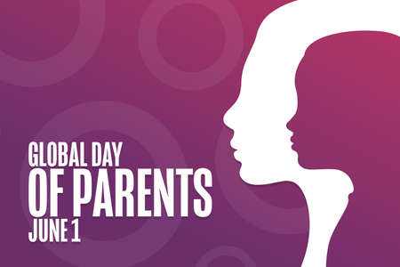 Global Day of Parents. June 1. Holiday concept. Template for background, banner, card, poster with text inscription.のイラスト素材