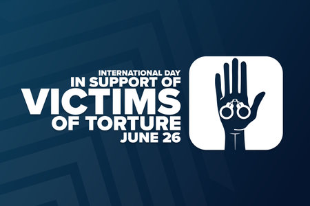 International Day in Support of Victims of Torture. June 26. Holiday concept. Template for background, banner, card, poster with text inscription. Vector EPS10 illustration.のイラスト素材