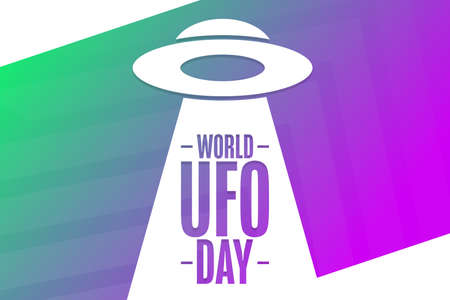 World UFO Day. Holiday concept. Template for background, banner, card, poster with text inscription. Vector EPS10 illustration.のイラスト素材