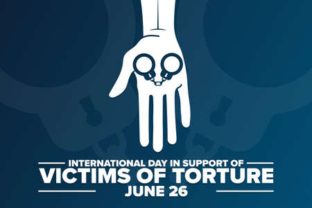 International Day in Support of Victims of Torture. June 26. Holiday concept. Template for background, banner, card, poster with text inscription. Vector EPS10 illustration.のイラスト素材