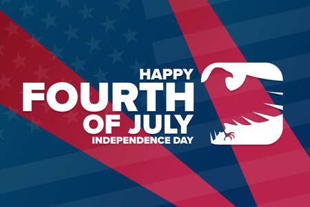 Happy Independence Day. 4th of July. Holiday concept. Template for background, banner, card, poster with text inscription. Vector EPS10 illustration.のイラスト素材