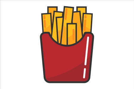 French Fry. Flat style element for graphic design. Vector EPS10 illustration.
