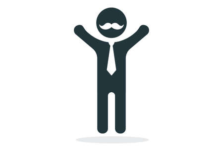 Happy man. Simple icon. Flat style element for graphic design. Vector illustration.のイラスト素材