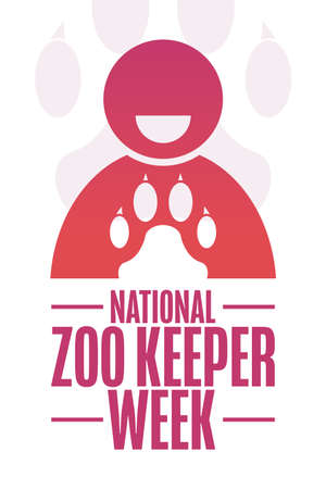 National Zoo Keeper Week. Holiday concept. Template for background, banner, card, poster with text inscription.のイラスト素材