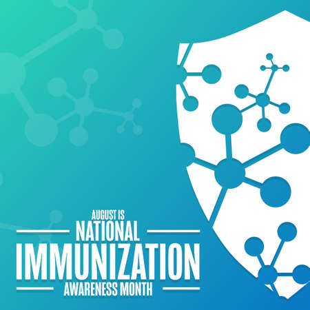 August is National Immunization Awareness Month. Holiday concept. Template for background, banner, card, poster with text inscription.のイラスト素材