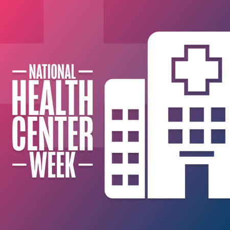National Health Center Week. Holiday concept. Template for background, banner, card, poster with text inscription. Vector EPS10 illustration.のイラスト素材