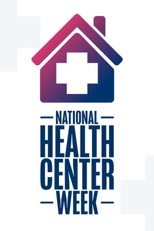National Health Center Week. Holiday concept. Template for background, banner, card, poster with text inscription. Vector EPS10 illustration.のイラスト素材