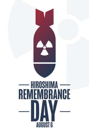 Hiroshima Remembrance Day. August 6. Holiday concept. Template for background, banner, card, poster with text inscription.のイラスト素材