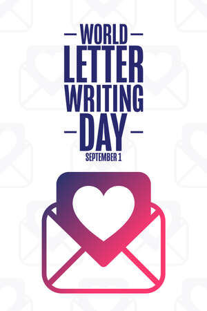 World Letter Writing Day. September 1. Holiday concept. Template for background, banner, card, poster with text inscription.のイラスト素材