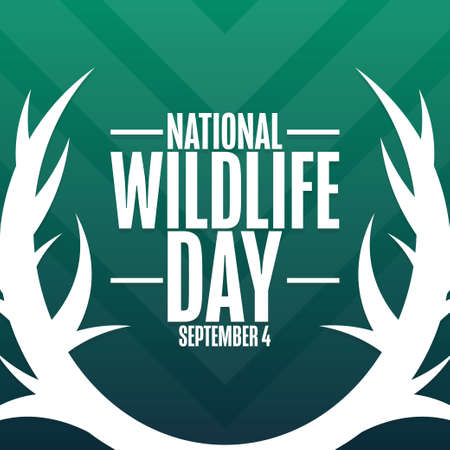 National Wildlife Day. September 4. Holiday concept. Template for background, banner, card, poster with text inscription.のイラスト素材