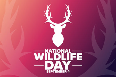 National Wildlife Day. September 4. Holiday concept. Template for background, banner, card, poster with text inscription.のイラスト素材