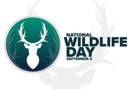 National Wildlife Day. September 4. Holiday concept. Template for background, banner, card, poster with text inscription.のイラスト素材