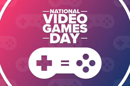 National Video Games Day. Holiday concept. Template for background, banner, card, poster with text...