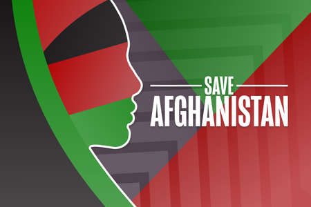 Save Afghanistan. Holiday concept. Template for background, banner, card, poster with text inscription. Vector illustration.のイラスト素材