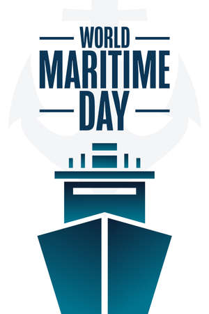 World Maritime Day. Holiday concept. Template for background, banner, card, poster with text inscription. Vector EPS10 illustration.のイラスト素材