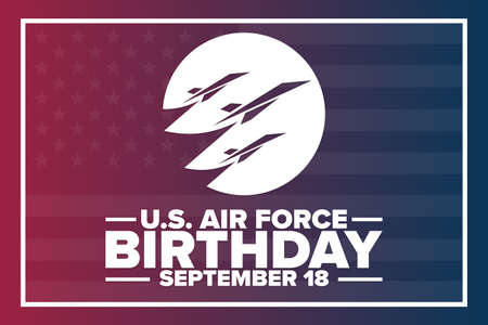 U.S. Air Force Birthday. September 18. Holiday concept. Template for background, banner, card, poster with text inscription. Vector illustration.のイラスト素材