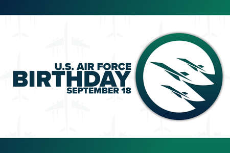 U.S. Air Force Birthday. September 18. Holiday concept. Template for background, banner, card, poster with text inscription. Vector illustration.のイラスト素材