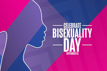 Celebrate Bisexuality Day. September 23. Holiday concept. Template for background, banner, card, poster with text inscription.のイラスト素材