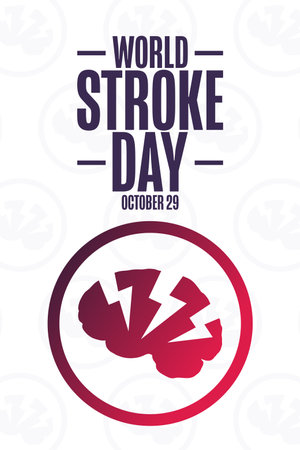 World Stroke Day. October 29. Holiday concept. Template for background, banner, card, poster with text inscription.のイラスト素材