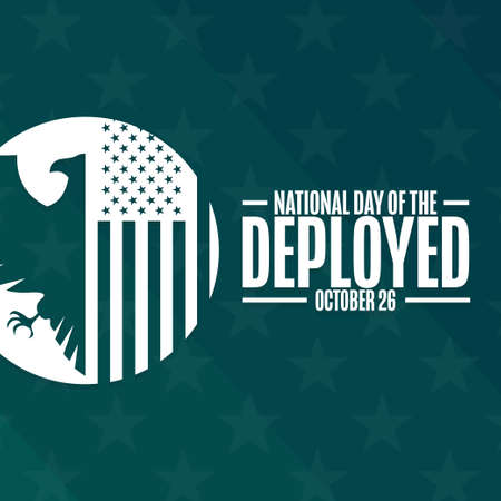 National Day of the Deployed. October 26. Holiday concept. Template for background, banner, card, poster with text inscription.のイラスト素材