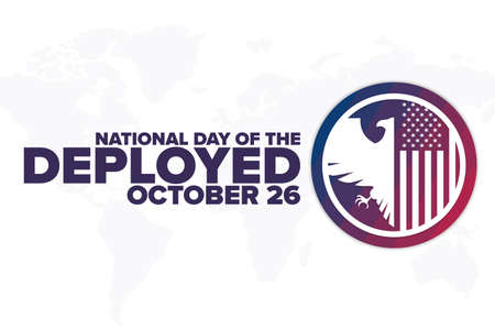 National Day of the Deployed. October 26. Holiday concept. Template for background, banner, card, poster with text inscription.のイラスト素材