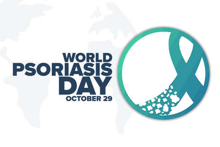 World Psoriasis Day. October 29. Holiday concept. Template for background, banner, card, poster with text inscription.のイラスト素材