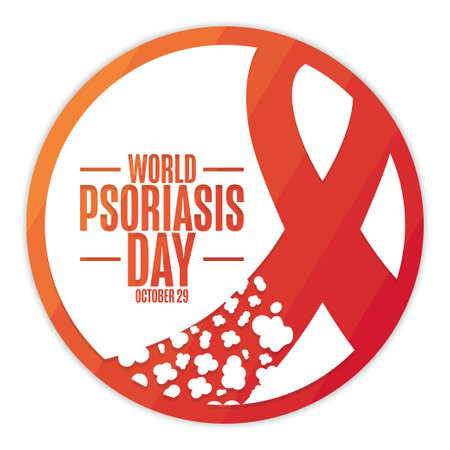 World Psoriasis Day. October 29. Holiday concept. Template for background, banner, card, poster with text inscription.のイラスト素材