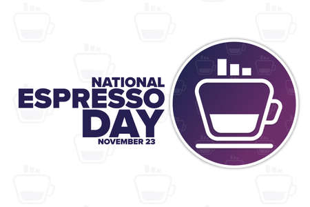 National Espresso Day. November 23. Holiday concept. Template for background, banner, card, poster with text inscription.のイラスト素材